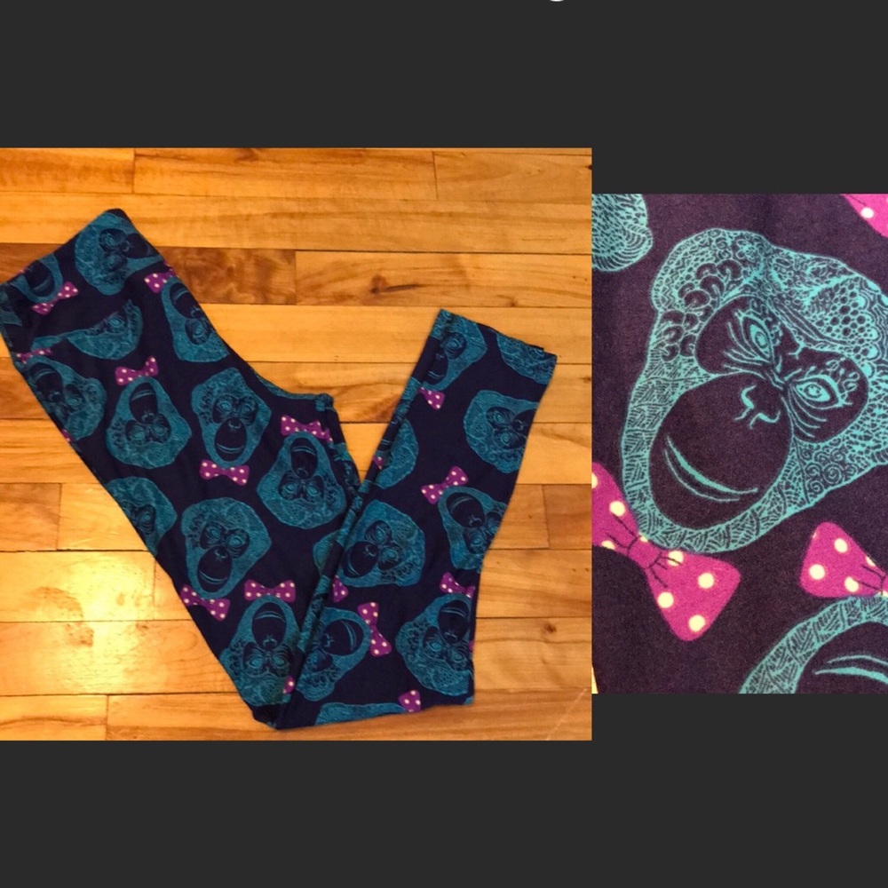 One Size LuLaRoe Monkeys w/bow ties leggings